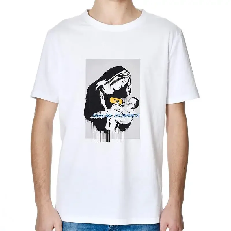 Mother Toxic Virgin Mary Poison Banksy Grafitti Fashion  Graphic T Shirts Short Sleeve T-Shirts Summer Tops Tee Mens Clothes