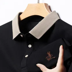 5 Colors New Summer Men's Breathable Lapel Embroidery Short-sleeved POLO Shirt Comfortable Shirt