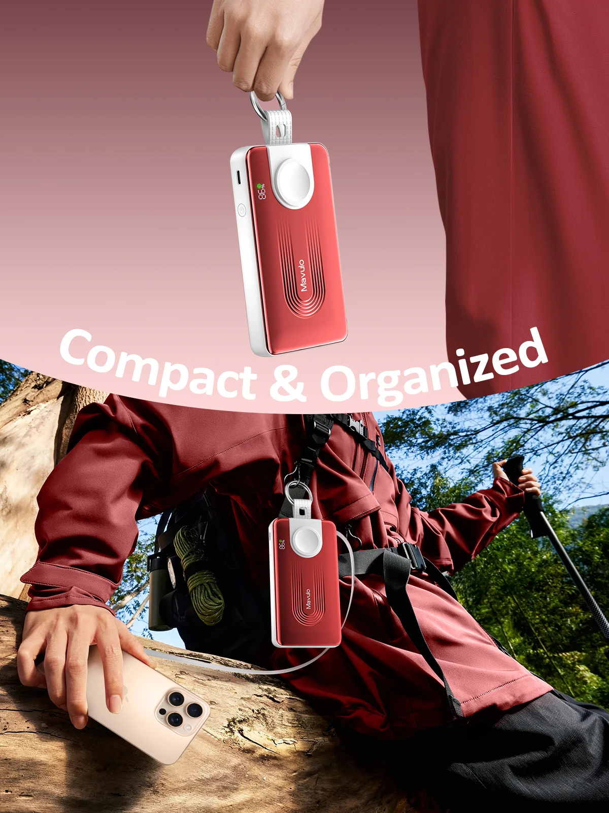 شاحن محمول 10000 مللي أمبير في الساعة لسلسلة ساعات Apple وiPhone 17 16 15، حزمة بطارية Samsung S25 S24 مدمجة في كابل مع شاشة LED #5