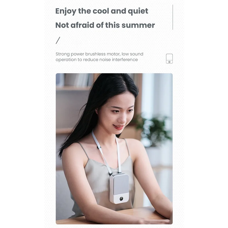 Мини-Веер для рубашки с зажимом на талии, портативный персональный веер для шеи с дисплеем оставшейся мощности, для кемпинга на открытом воздухе