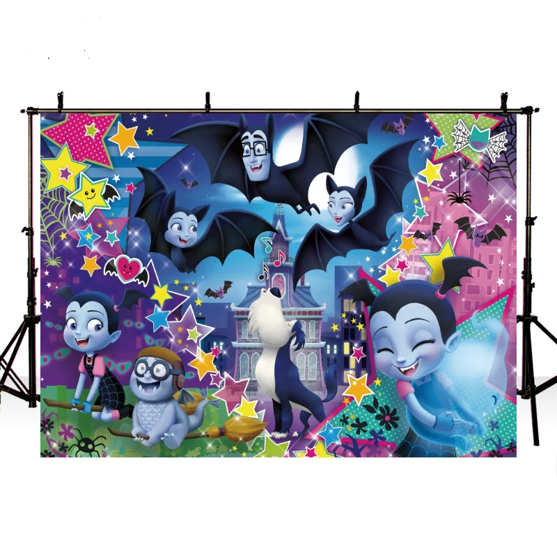 Vampirina-Cenário de Fotografia da Menina, Foto De Fundo, Baby Shower, Decoração de Aniversário, Adereços, Banner Party, Suprimentos Kids, Personalizado