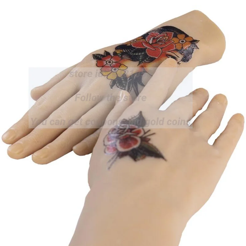 1 Pair Silicone Simulation Female Hand Mannequin, Tattoo Practice, Real Inverted Hand, Nail Beauty Doll, B066