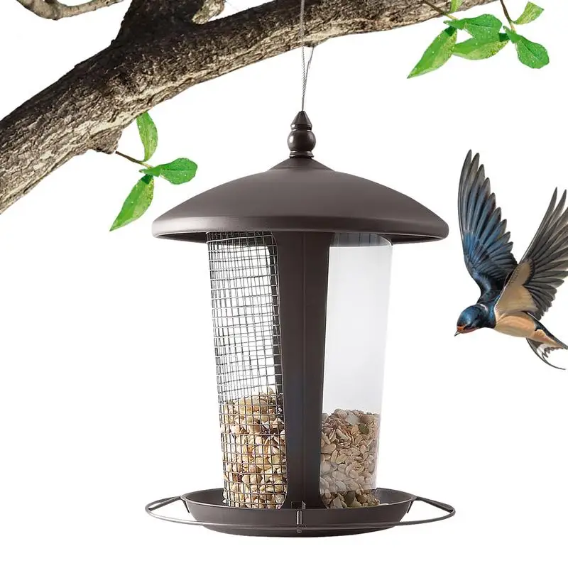 Bird Feeder Metal Wild Bird Feeder Heavy Duty Large Capacity Weather Squirrel Resistant Water Proof Wild Bird Feeders With