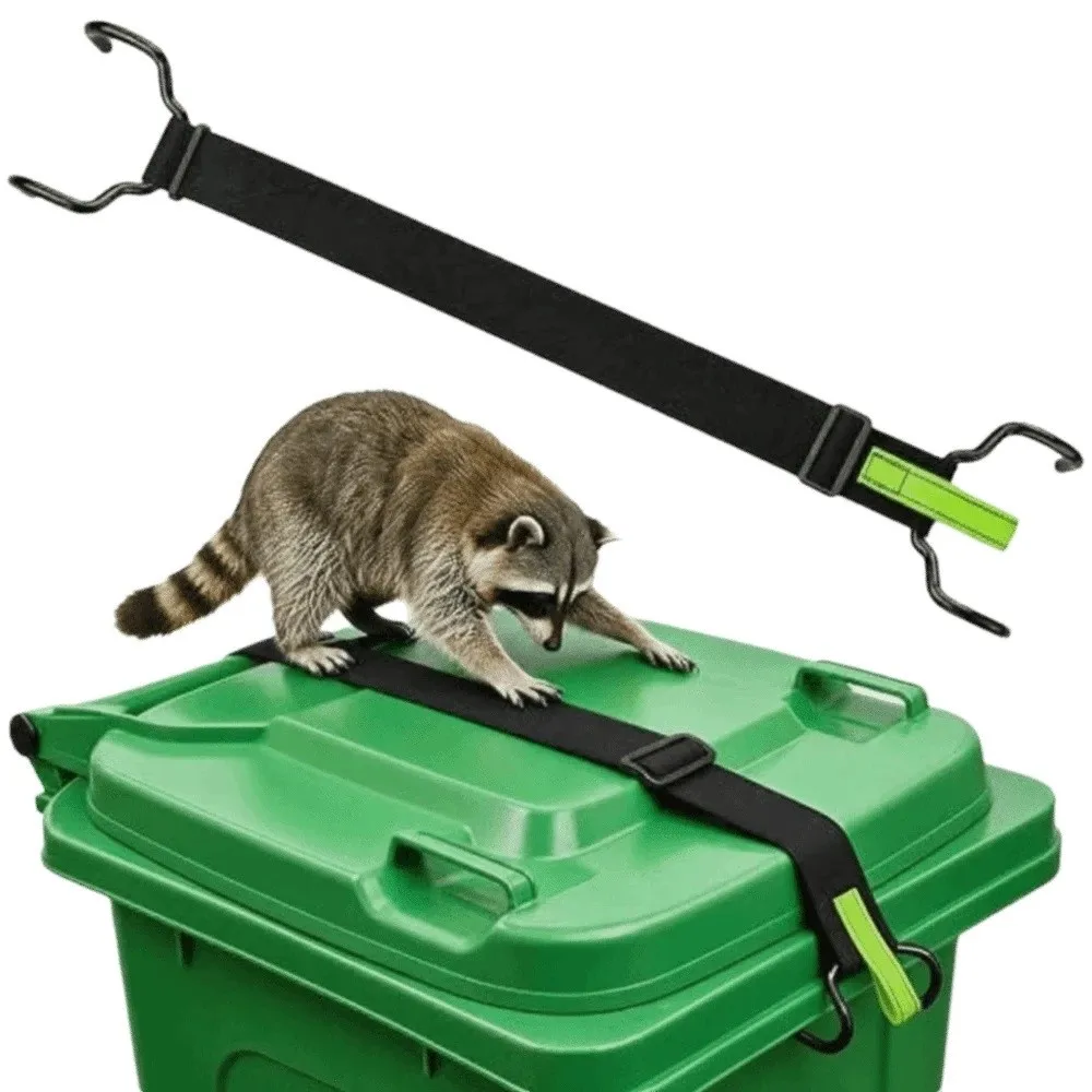 Anti Slip Adjustable Trash Can Lock Adjustable Security Strap Garbage Can Lock Tear Resistant Raccoon Bear Proof Bin Lid Lock