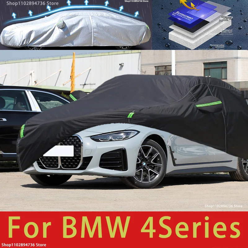 

For BMW 4Series fit Outdoor Protection Full Car Cover Snow Covers Sunshade Waterproof Dustproof Black Car Cover