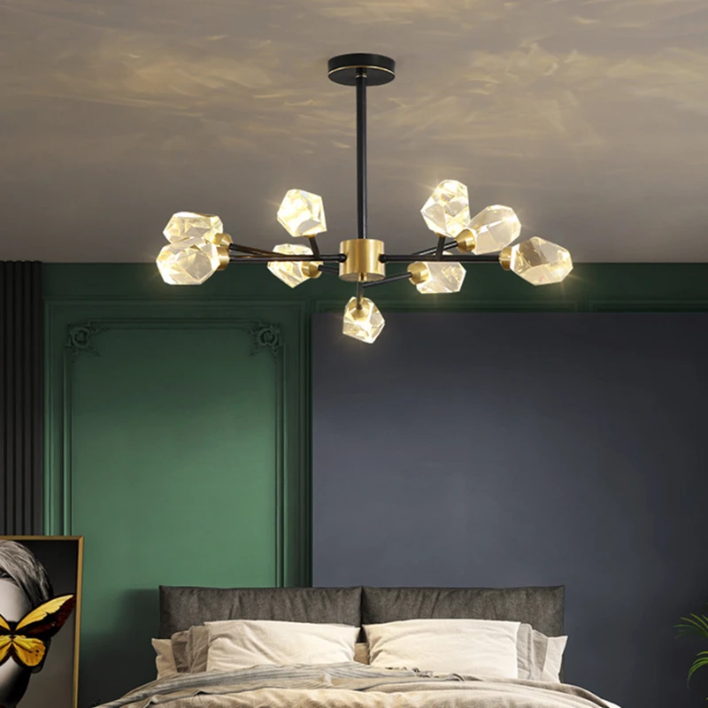 Modern Pendant Lights LED Crystal Gold Luxury Lighting Fixture Restaurant Kitchen Living Room Bedroom Home Decor Chandelier Lamp