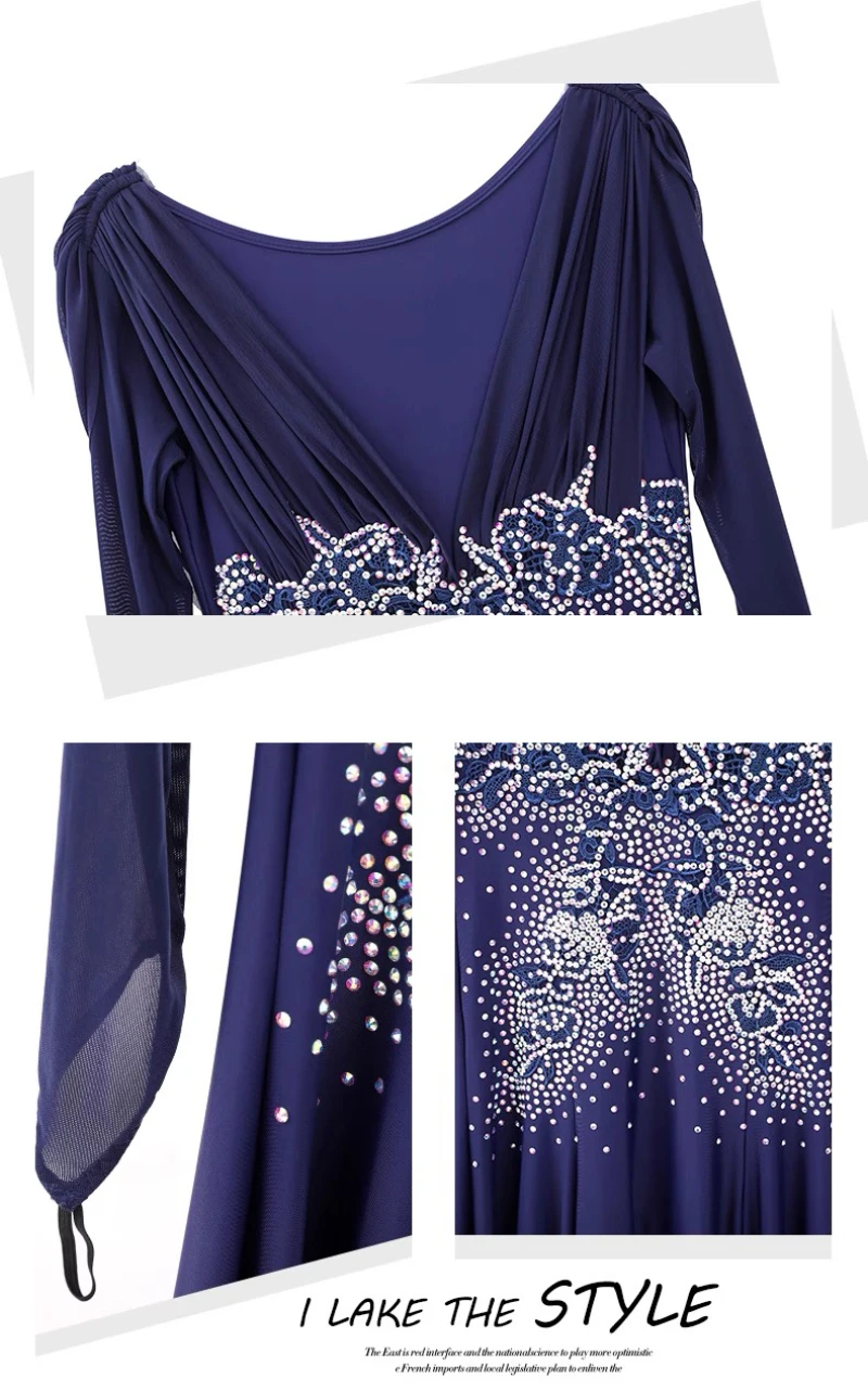 2025年スタンダード社交ダンスドレス 女性用 新スタイル フラメンコ タンゴ ダンススカート