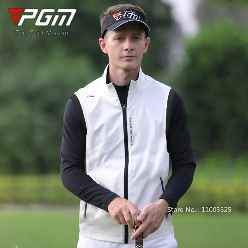 PGM Men Sleeveless Soft Golf Jackets Male Keep Warm Sport Vest Men Coldproof Zipper Pockets Coats Winter Casual Jackets M-XXL