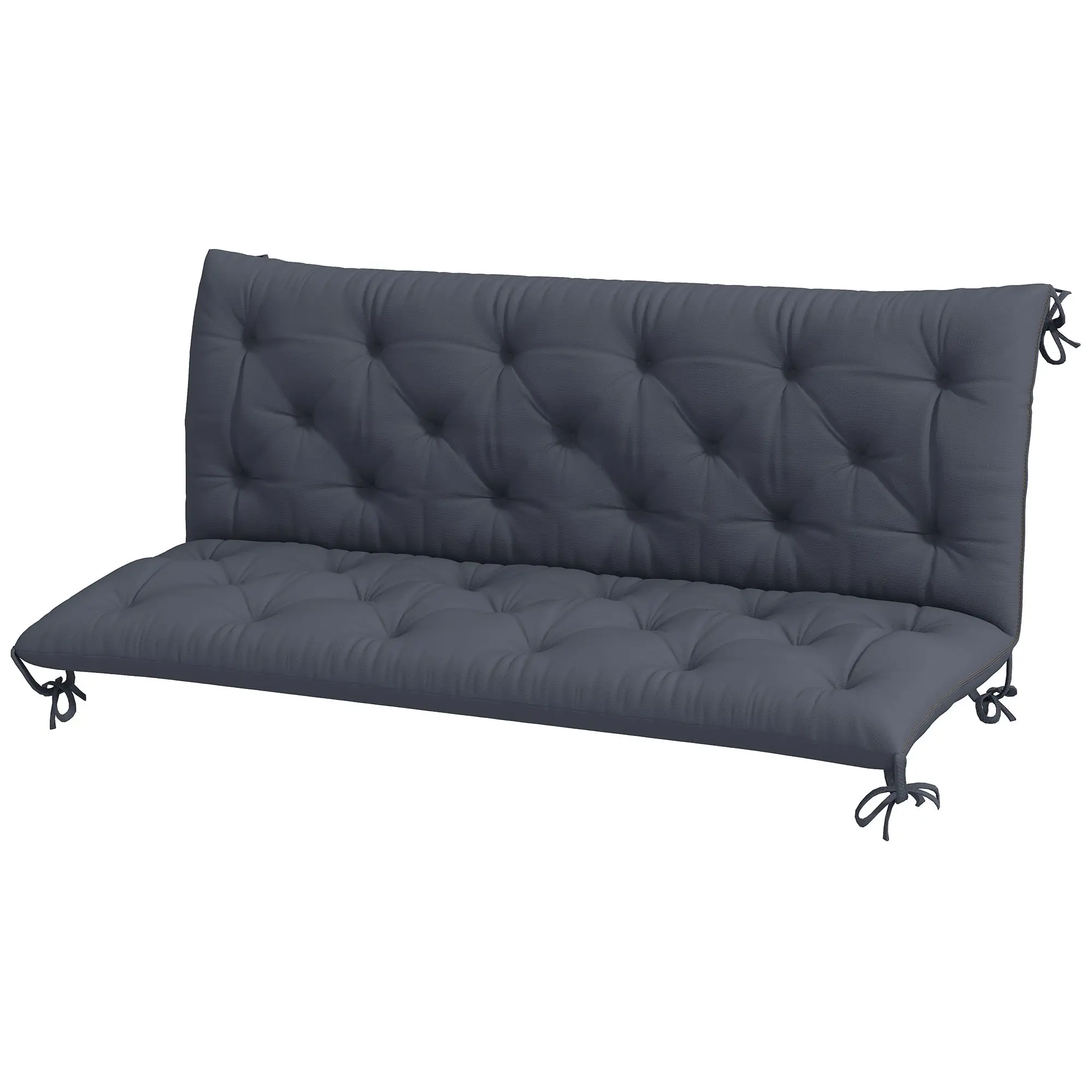 

For Outsunny Outdoor Bench Cushion Tufted 3-Seater for Swing Chair Patio Sofa Dark Gray