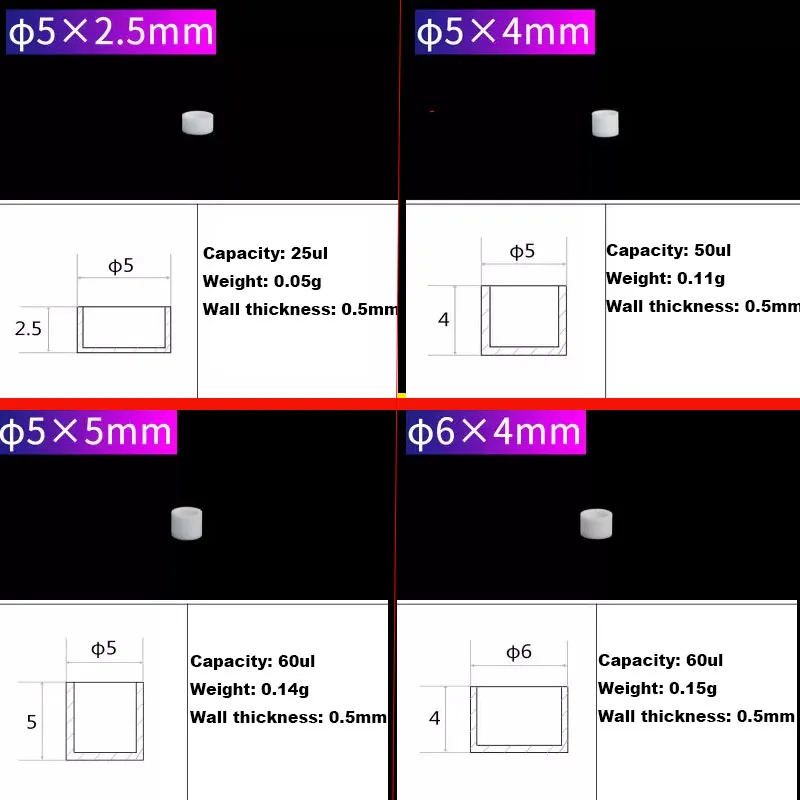 Thermal analysis crucible 99% thermal weight alumina crucible High temperature resistance 1750C