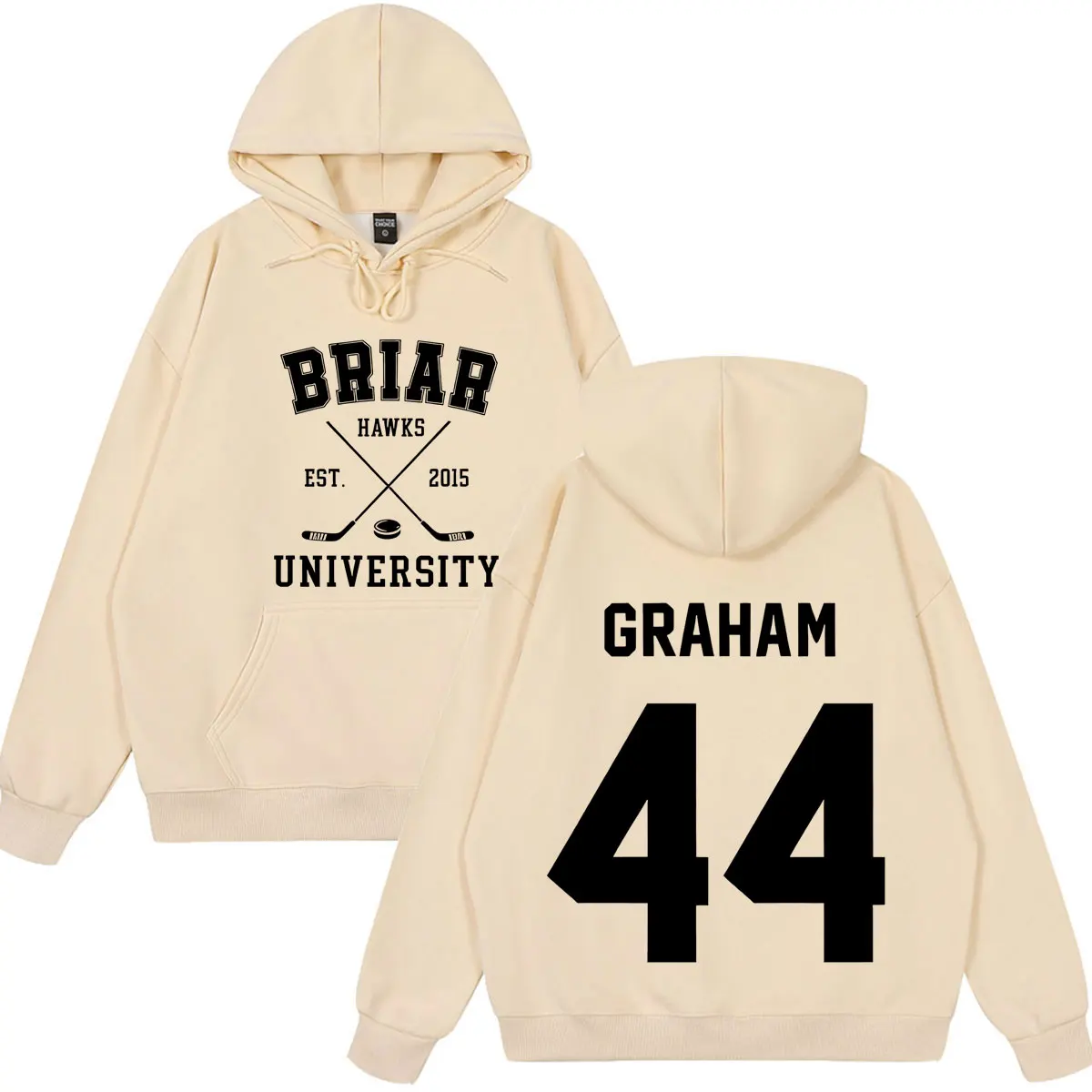 Graham 44 Off Campus TV-Serie Briar University Fashion Print Hoodie Herren Damen Hip-Hop Pullover Casual Sweatshirt Streetwear – Detail 4