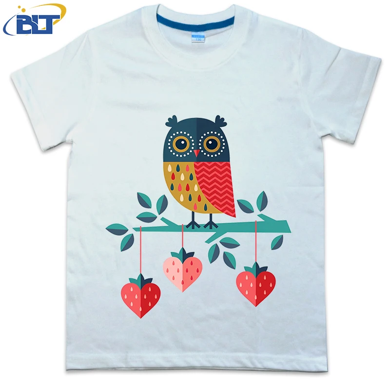 

Owl Always Love You printed kids T-shirt, summer cotton short-sleeved casual top, suitable for both boys and girls