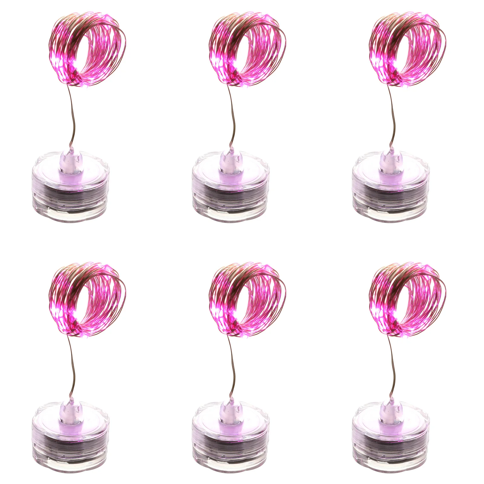 6 قطعة سلسلة أضواء غاطسة مقاومة للماء الأسلاك النحاسية 20 أضواء زر LED مصباح الغوص الزخرفية لحفل الزفاف