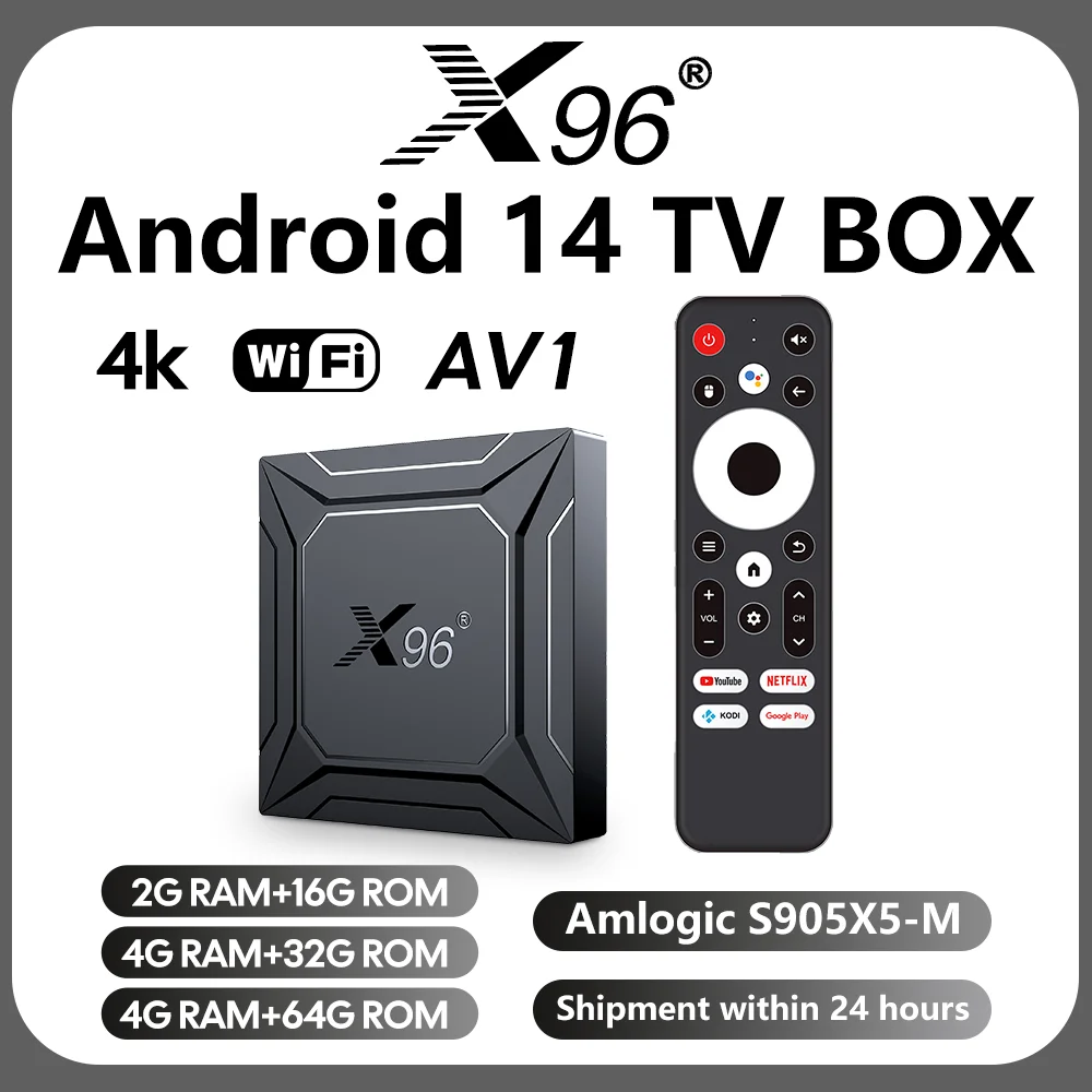2025 TV BOX Amlogic S905X5M Android 14 2.4G/5G reproductor multimedia Global DC 5V/2A Voice Media player Set top box