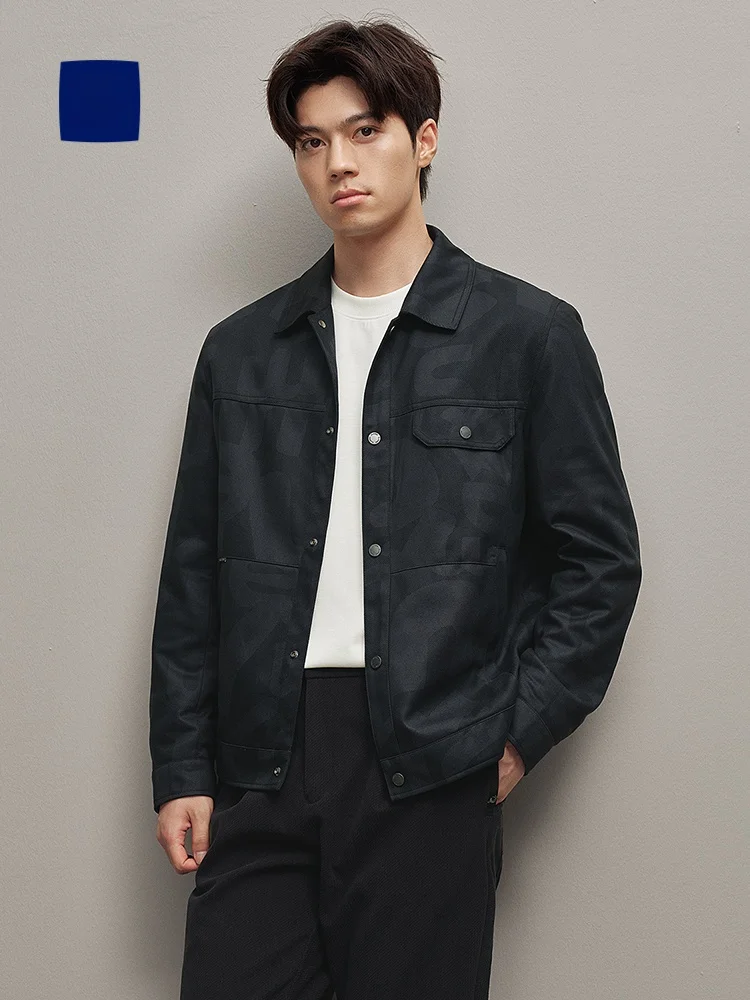 

Мужская повседневная замшевая куртка HLA Harlan Home Old Money с рисунком, верхняя одежда, осеннее новое поступление, модная городская одежда