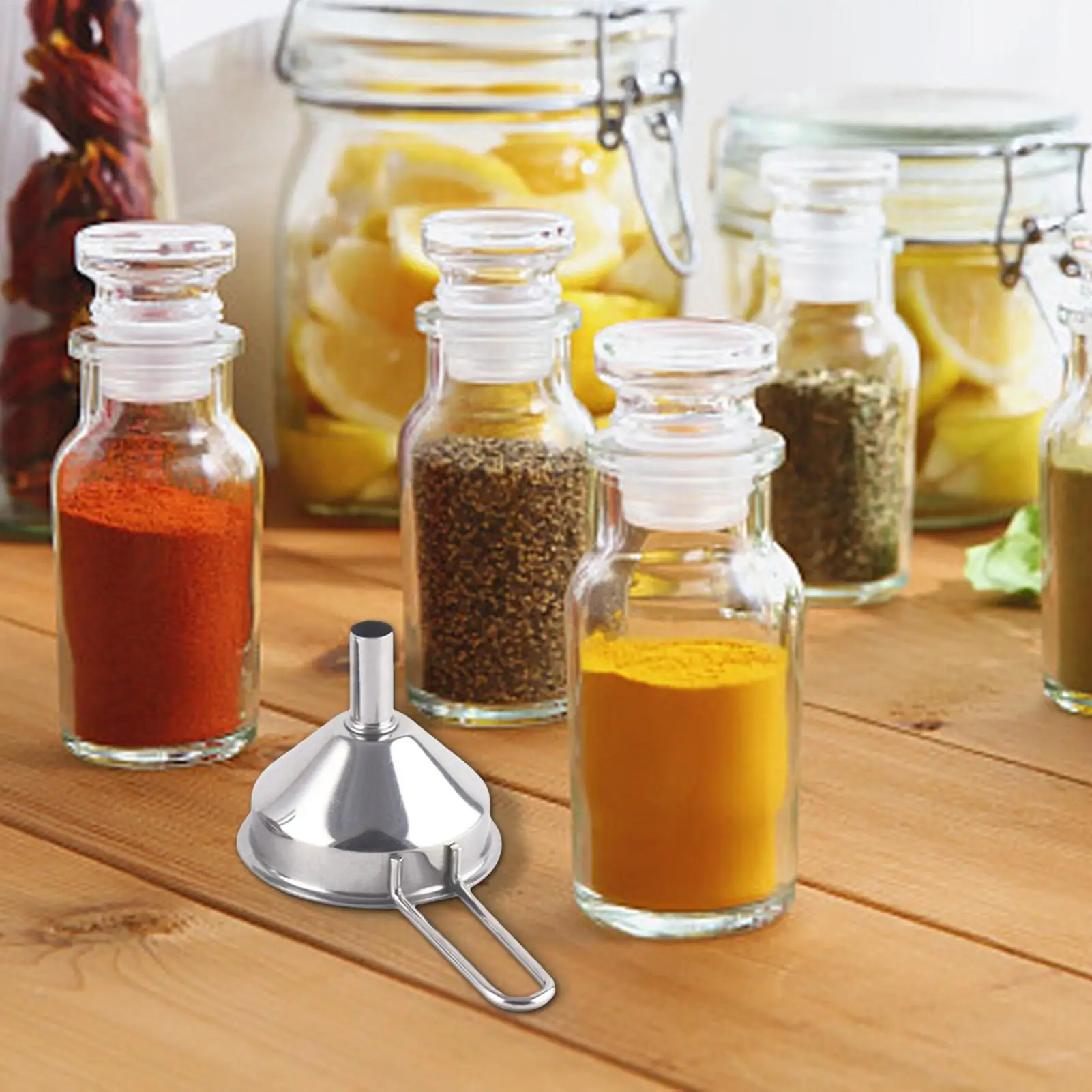 Funnel Kitchen 304 Stainless SteelFunnel Oil Liquid Funnel with Strainer SmallMetal Food Oil Filter for Bottle KitchenGadgets