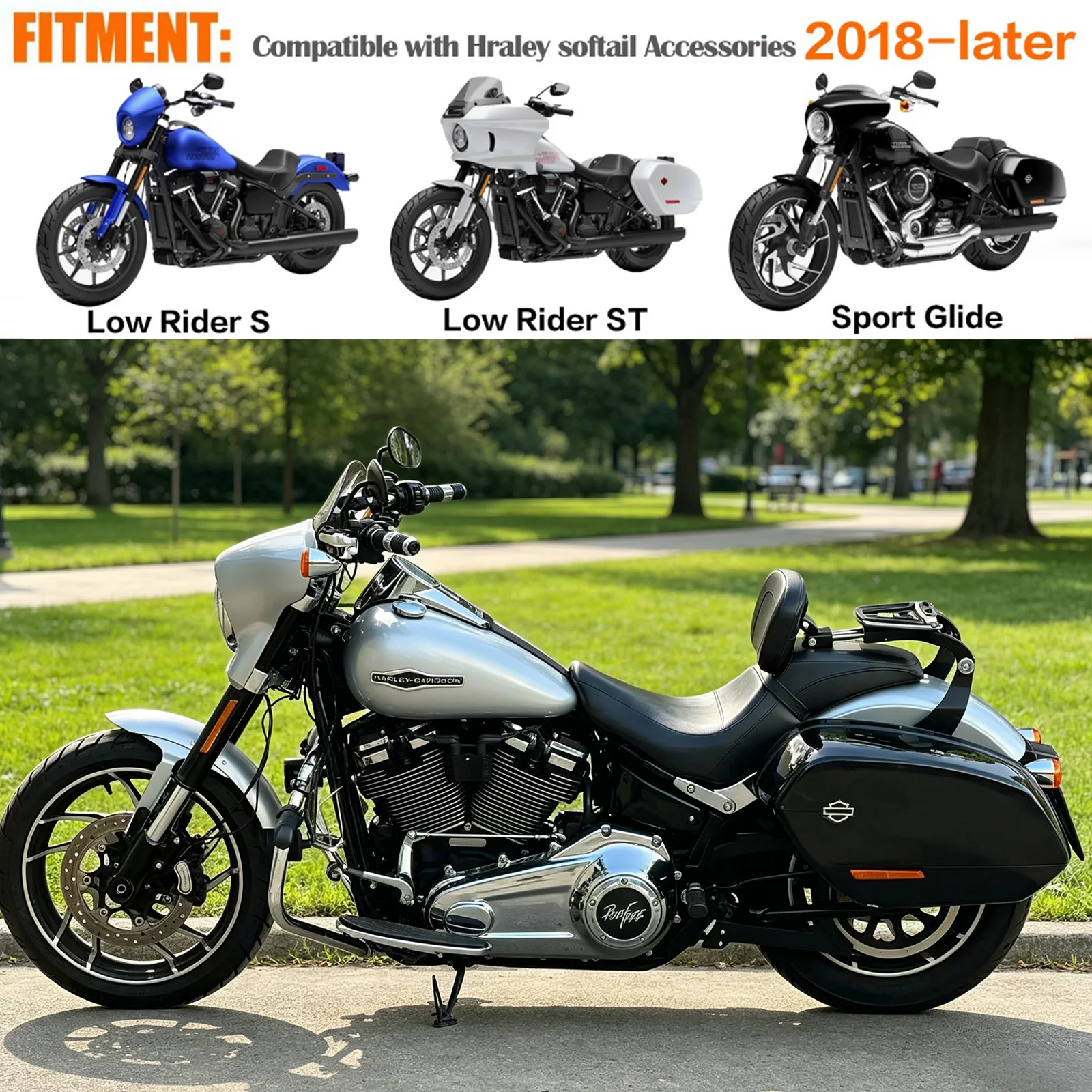 Detachable Passenger Sissy Bar For Harley 18-26 Low Rider ST FXLRST Sport Glide FLSB FXLR Motorcycle Backrest Driver Sissybar view 2