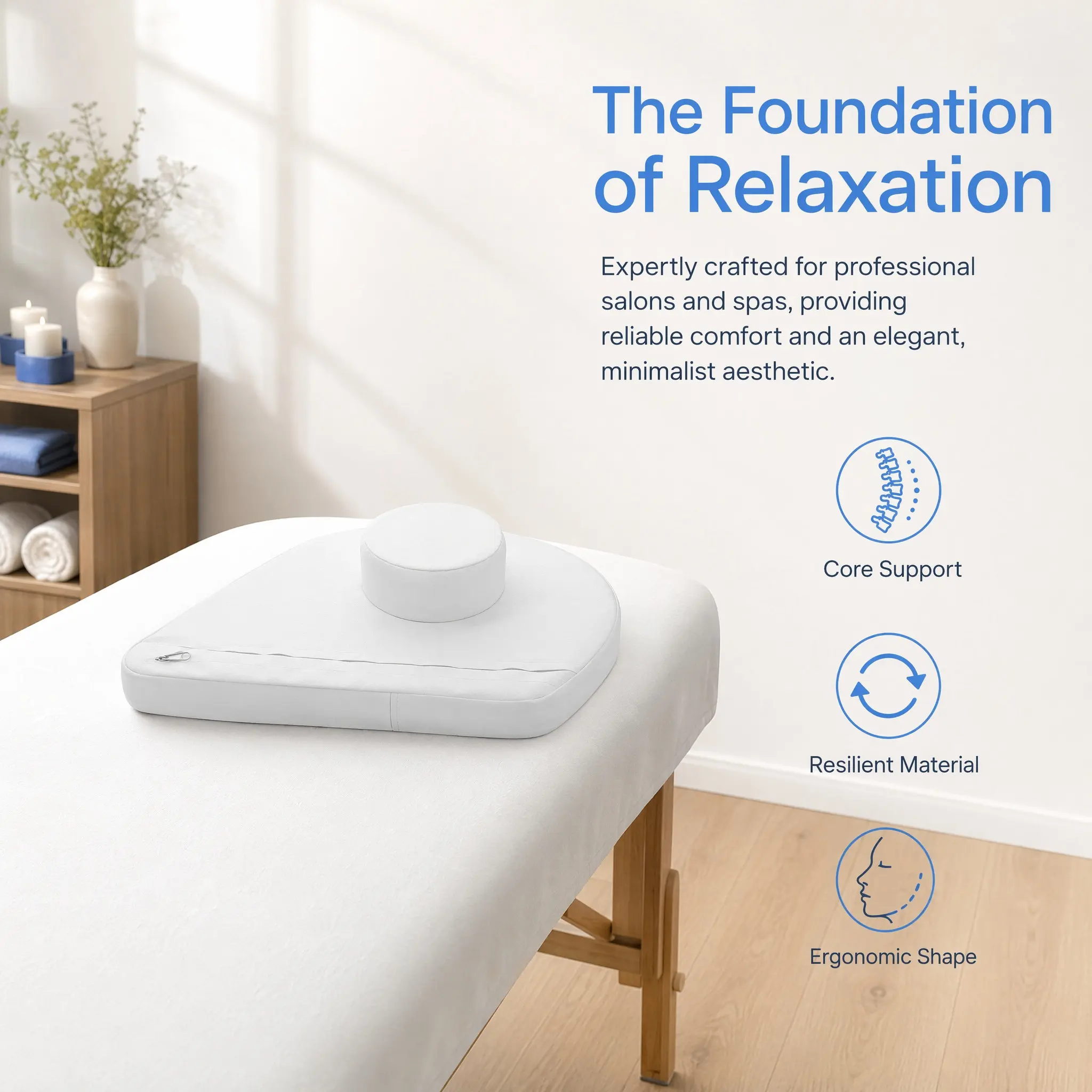 Massage Bed Pillow Core Small Antisag Face Cushion Comfortable Headrest Pad for Beauty Salon Spa Massage Table Reusable Inner