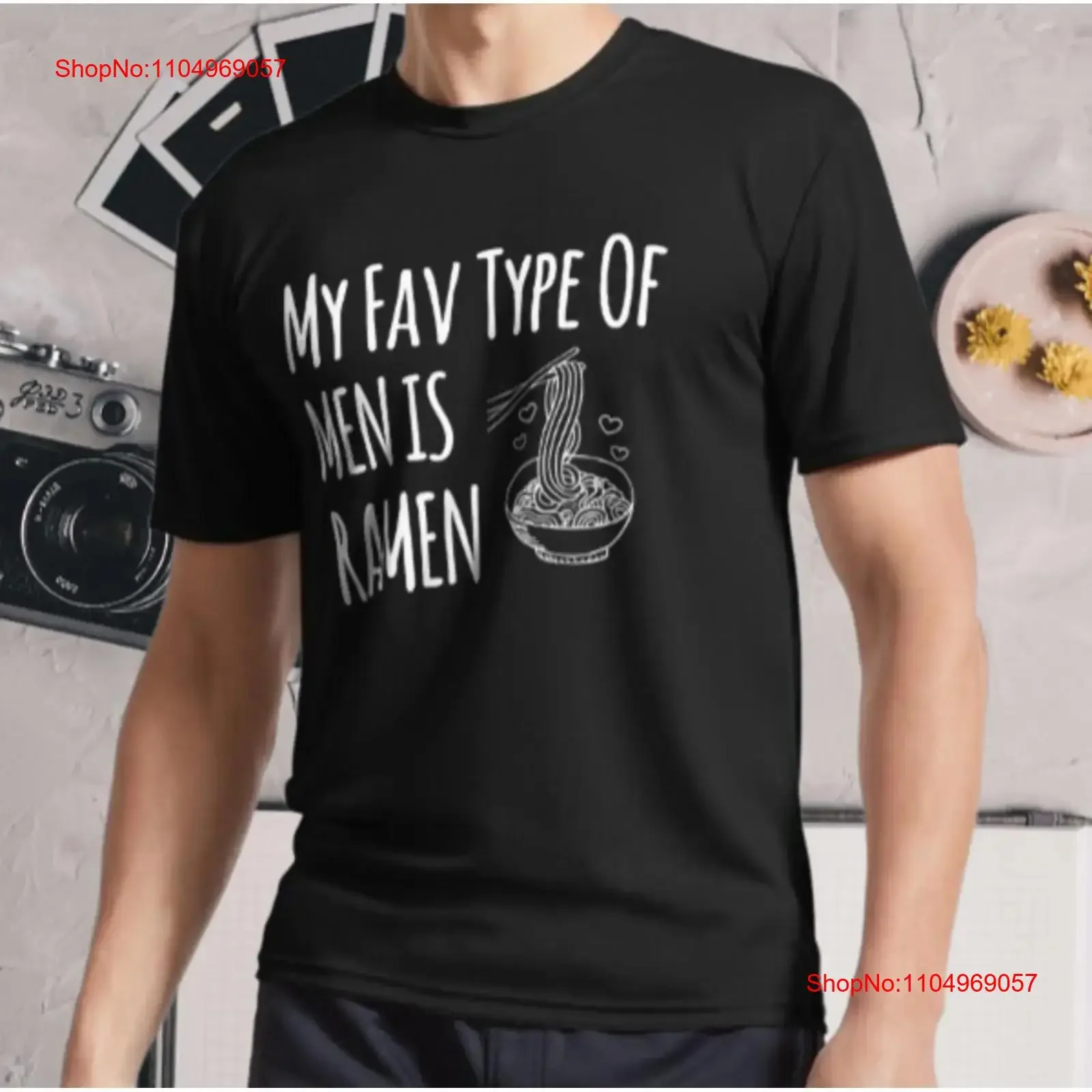 

New T Shirt My Fav Type of Men is Ramen Active Logo Funny Size S 5XL vintage Washed Breathable homme Casual Unisex Slightly