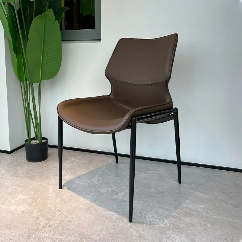 ee-Italian Dining Chair Light Living Room Chair Home Bedroom Backrest Chairs Restaurant Stools Simple Study Leisure Chairs