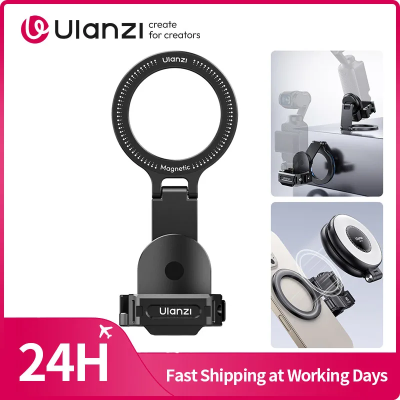 

​Ulanzi PM01 Pocket 3 Magnetic Expansion Adapter for Pocket3 Phone Holder for iPhone 16 15 14 13 Vlog Kit