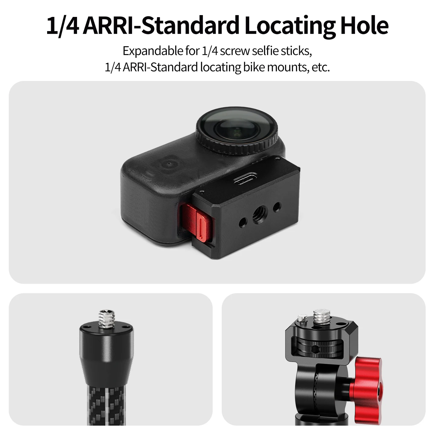Aufladbarer magnetischer Kamerakäfig-Stativadapter für DJI Osmo Nano Kamera, Selfie-Stick, Fahrrad-Rucksackhalterung für Mikrofon- und Lichterweiterung – Detail 11