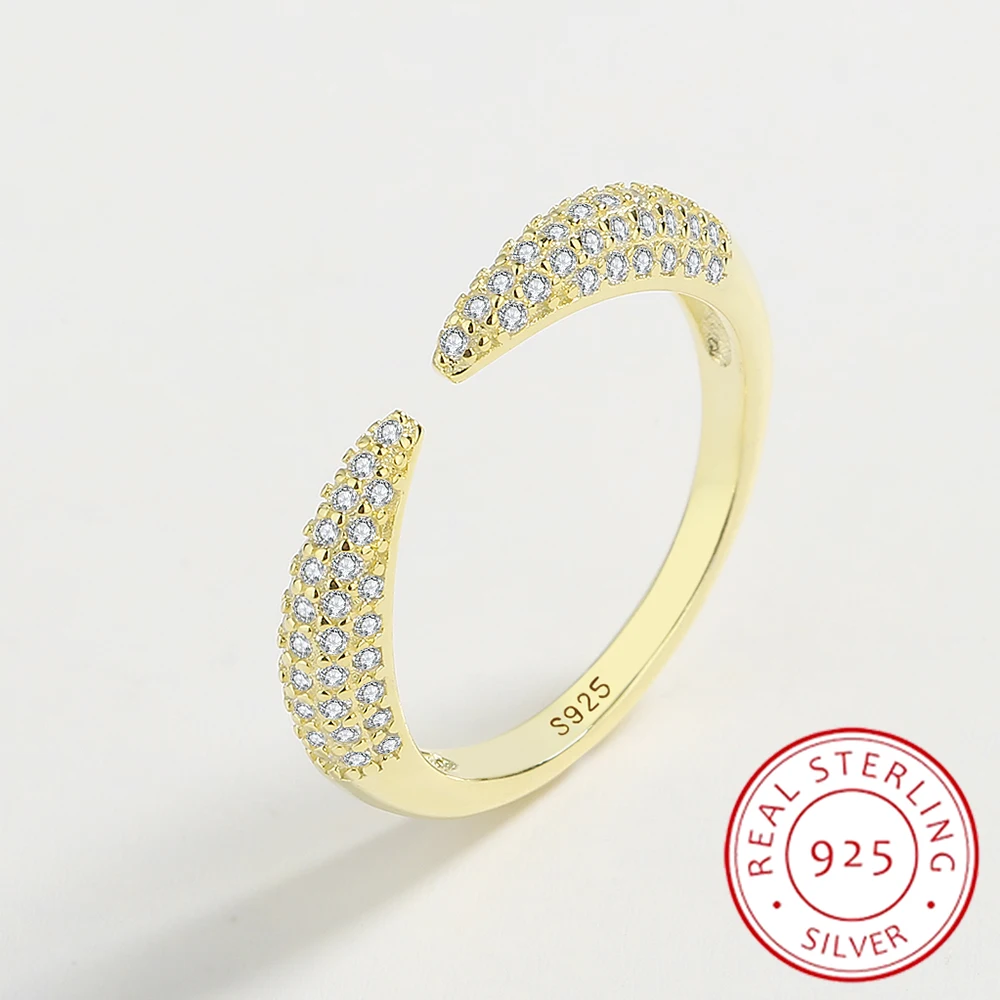 

2022 NEW Fashion Lrregular Full Diamond 18K Gold Couple Ring For Women Arrow Genuine Sterling Silver Valentine's Day Jewelry
