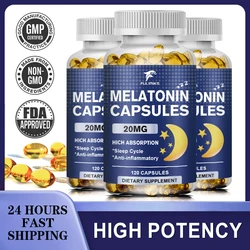 Melatonin Capsules Fast Dissolve & Chewable Sleep Supplement - with Vitamin D3 & MSM, Selenium for Health Rest Cycle, Deep Zzzs