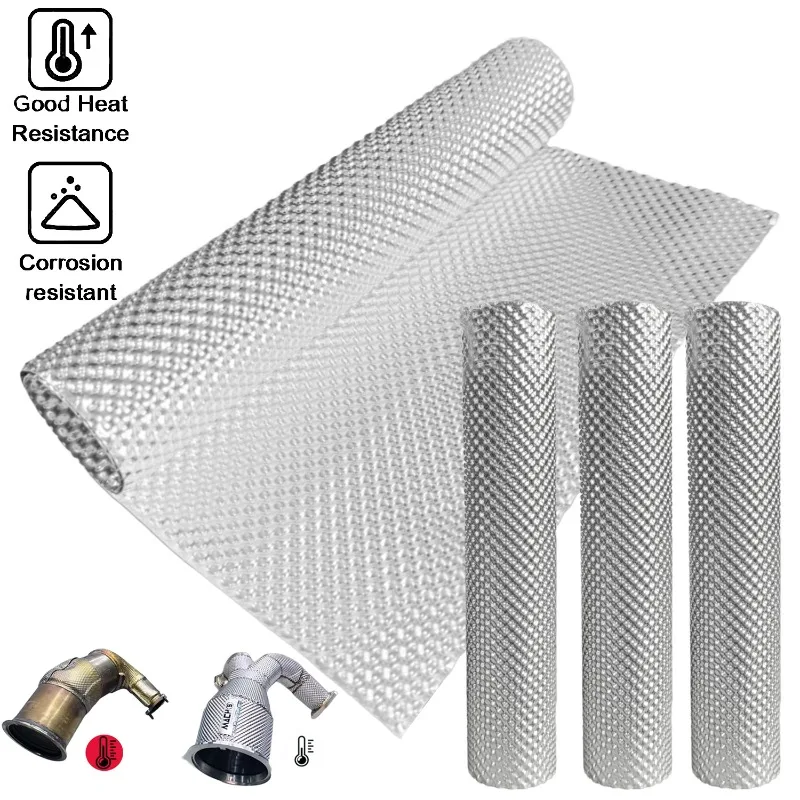 Escudo de aislamiento térmico de escape automotriz, placa con patrón en relieve de aleación de aluminio para protección del chasis de la bahía del motor