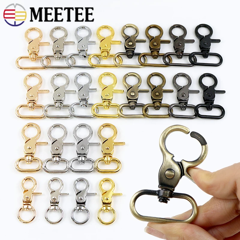 

10Pcs 10-50mm Metal Buckles for Bag Strap Dog Collar Swivel Lobster Clasp Webbing Trigger Snap Hooks DIY Handbag Accessories