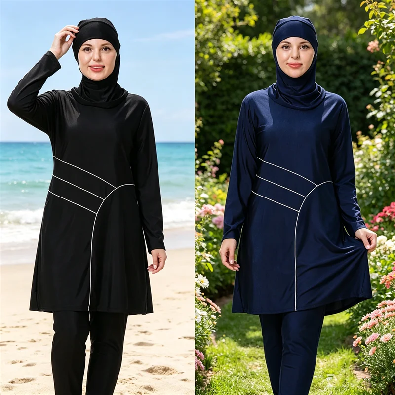 

Muslim Women Plus Size Swimming Wear Hijab Swimsuit Modest Swimwear Islam Bathing Suit Burkini Femme Musulmane Maillot De Bain
