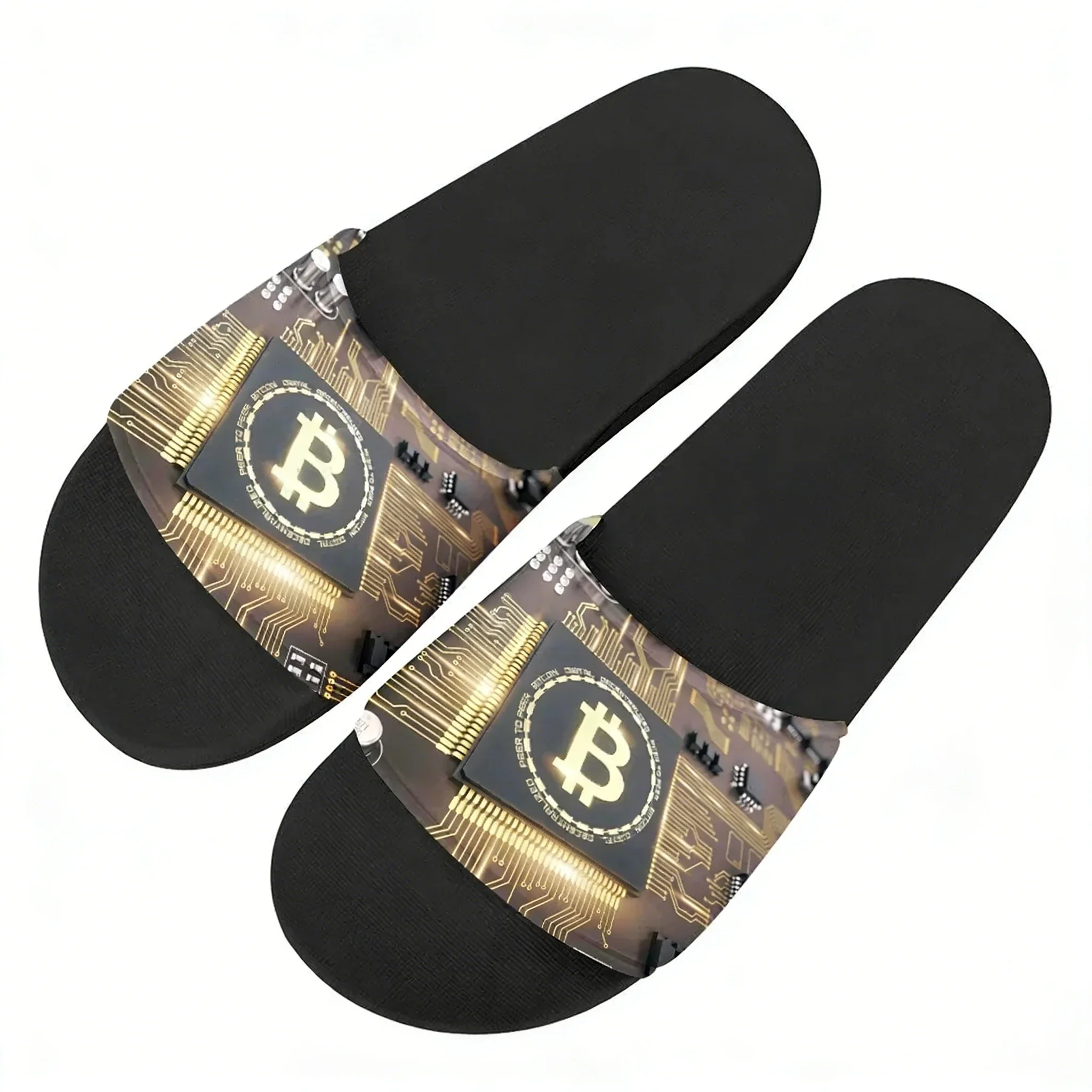

Bitcoin Fashion Slippers Home Water Shoes Men Women Teenagers Custom Made Bathroom Beach Pool Sandals That Can Be Worn Outside