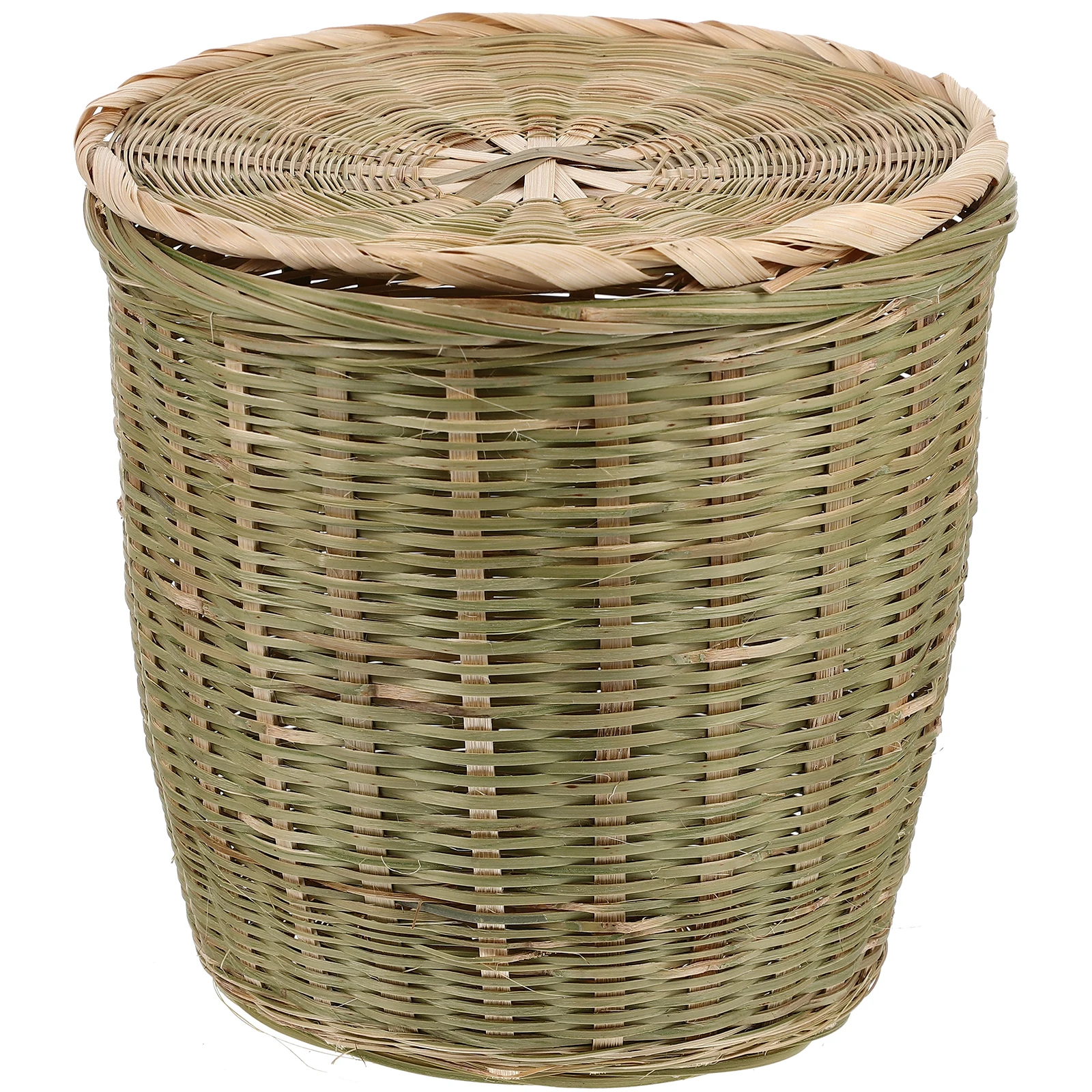 

Premium Bamboo Woven Storage Trash Can Kitchen Sundries Organizer Vegetable With Lid Multi-Purpose Home Decor Woven