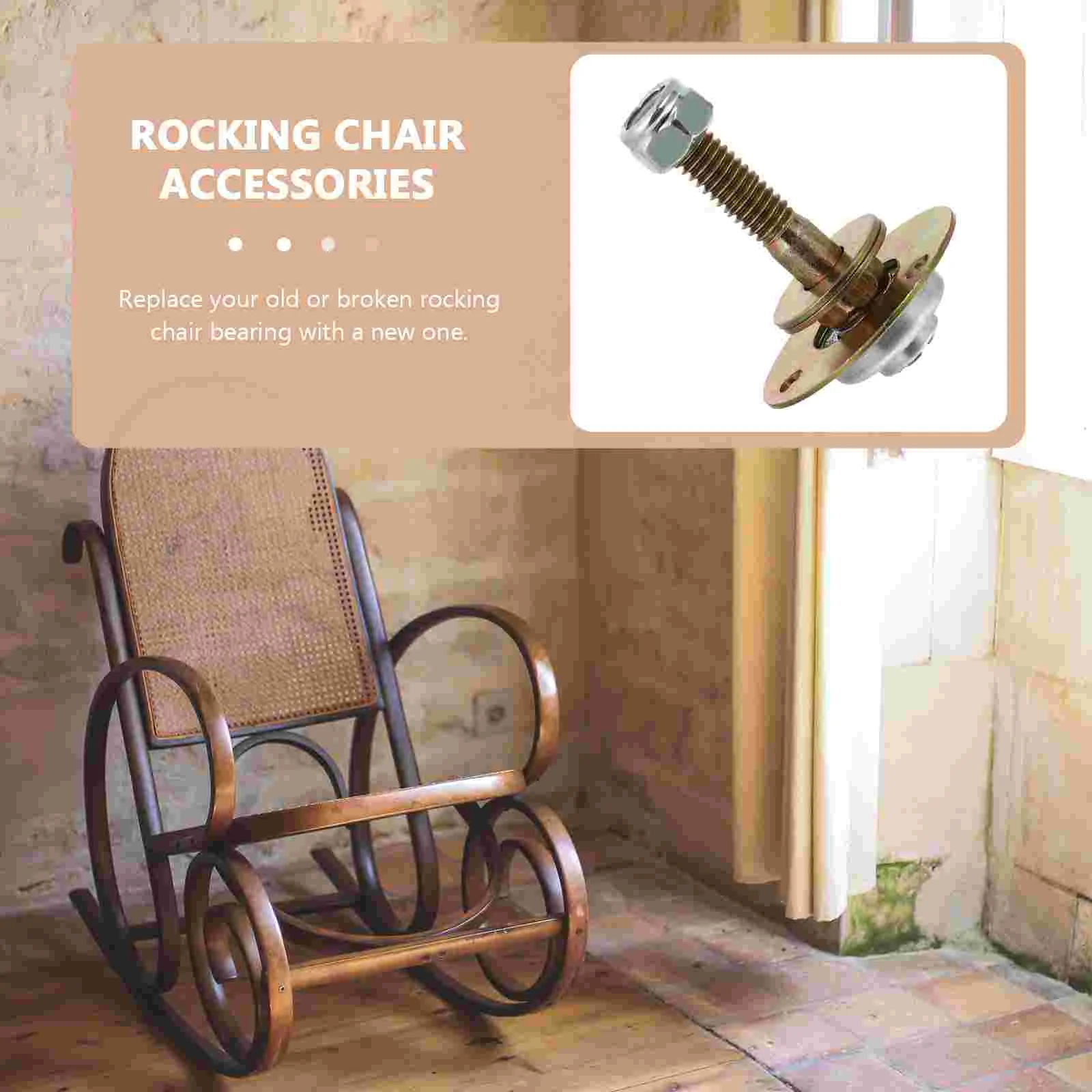 4 Pcs Mechanical Rocking Chair Bearing Office Small Swivel Castor Wheels Iron Glider Hardware Accessories