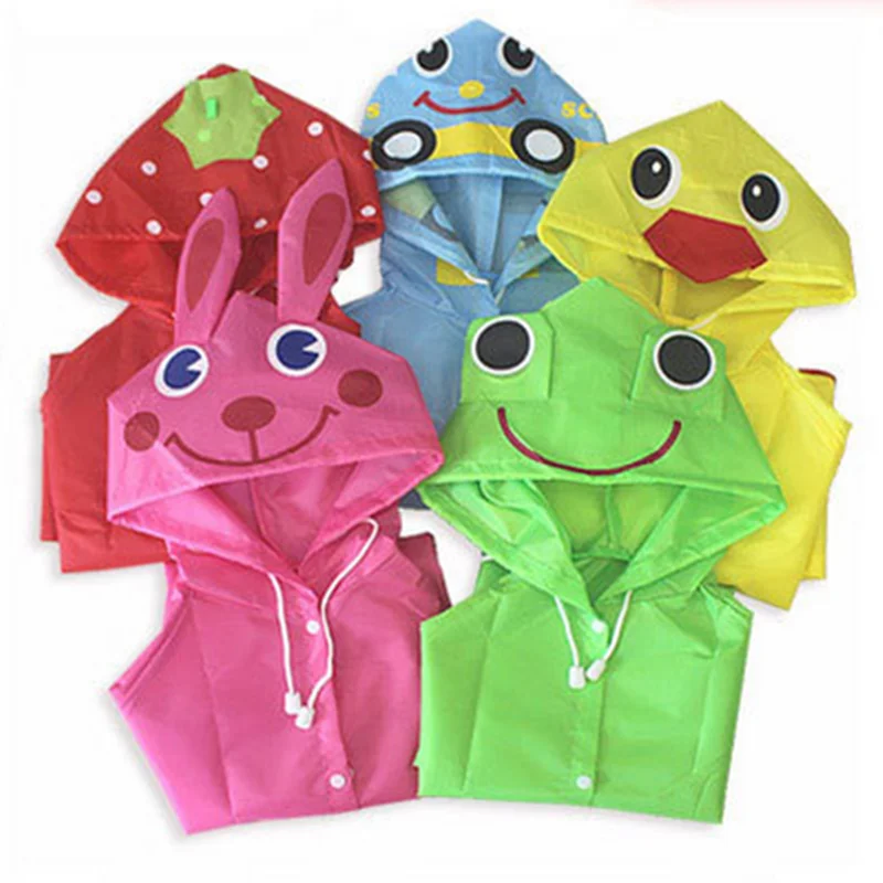 Children\'s raincoats cartoon animals fashion poncho waterproof boys and girls camping hiking hooded poncho