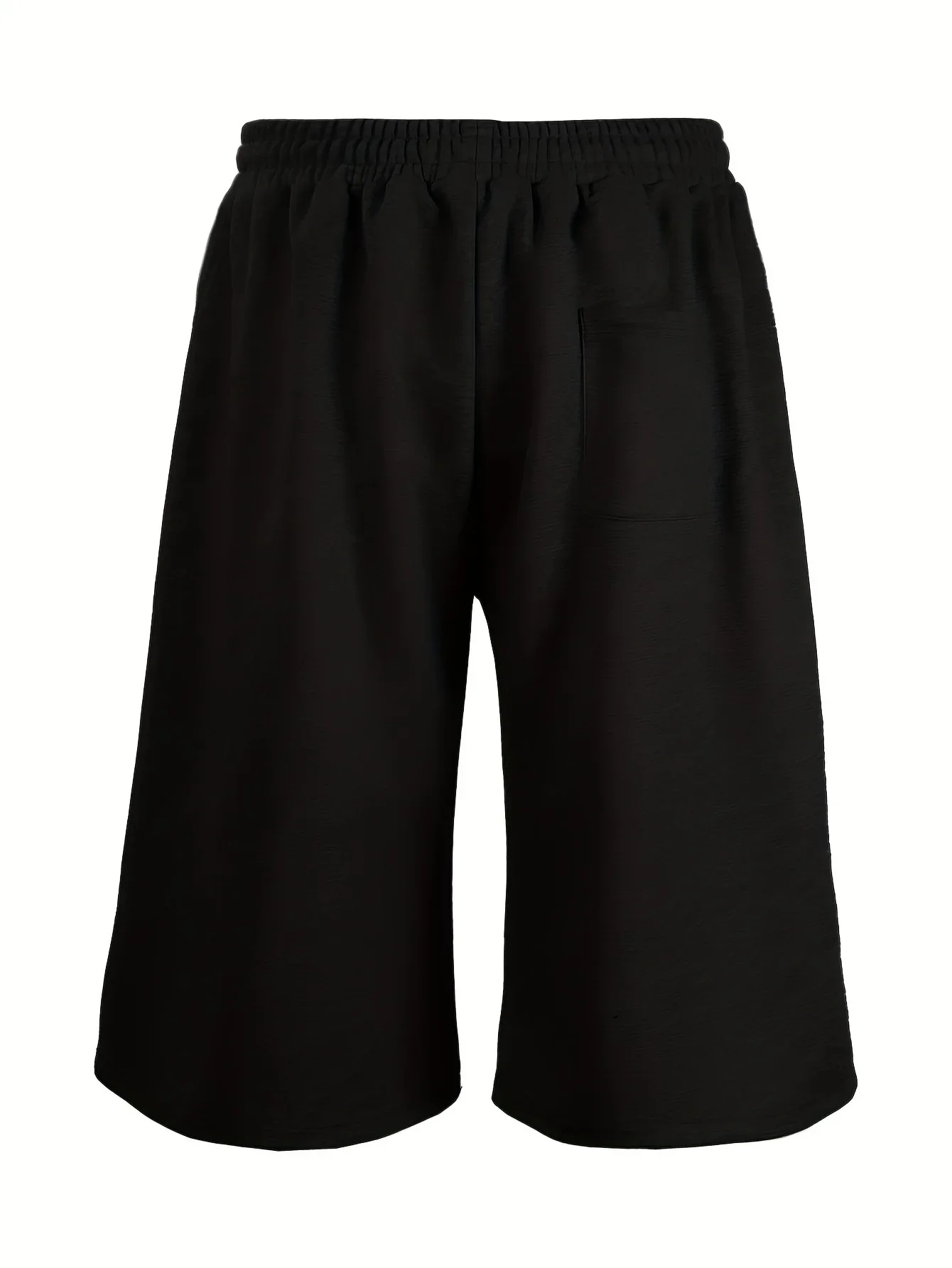 Men's Loose Street Style 7/8 Length Shorts Summer Casual Sports Elastic Waistband Pleated Hem Strong Draped Look