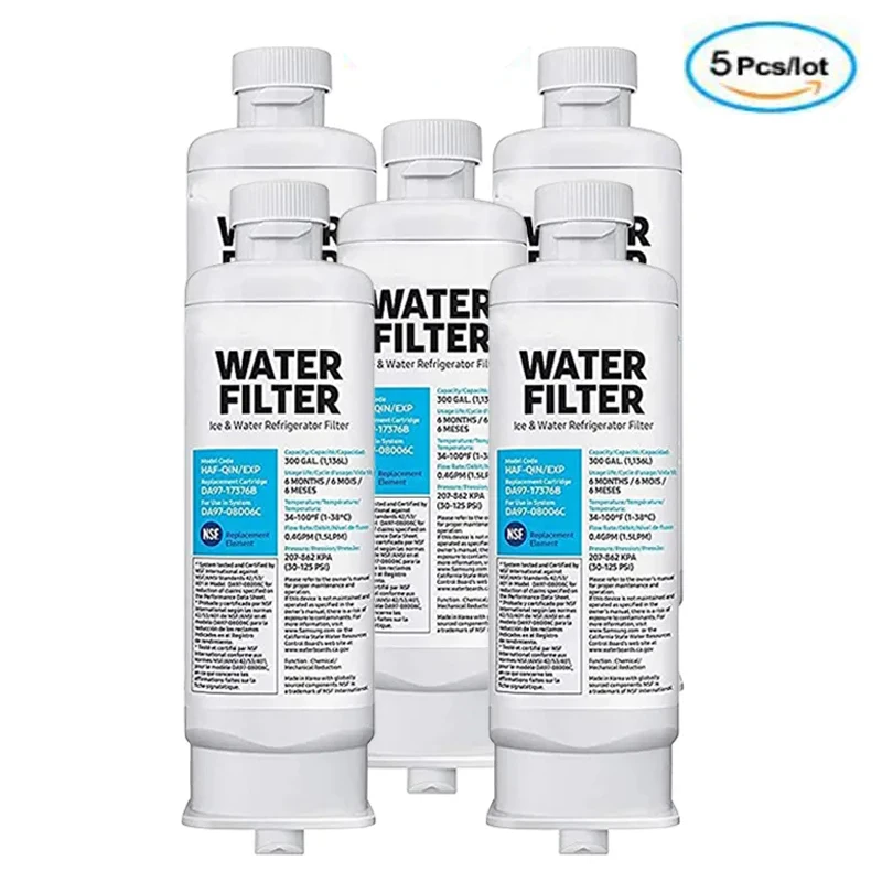 

Replace Samsung DA97-17376B, HAF-QIN / EXP Refrigerator Water Filter，Best Selling Refrigerator Carbon Filter Water Purifier 5PCS