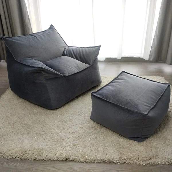 for Direct New Design Soft Velvet Modern Lazy Sofa for living room furniture Indoor beanbag chair Wholesale bean bag lounger