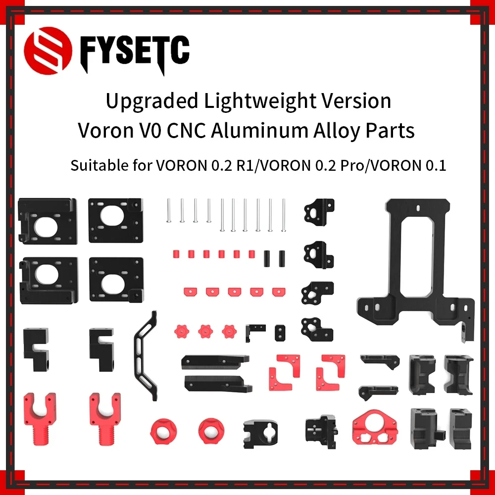 FYSETC Voron V0 CNC Aluminum Alloy Parts 6061-T6 Upgraded Lightweight Metal Printed Parts Frame Machined 3D Printer Accessories