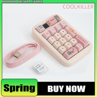 Coolkiller Spring Mini Keyboard Numpad Custom Screen RGB Three Mode Wireless Mechanical Keyboard Ergonomics Pc Gamer Office Gift