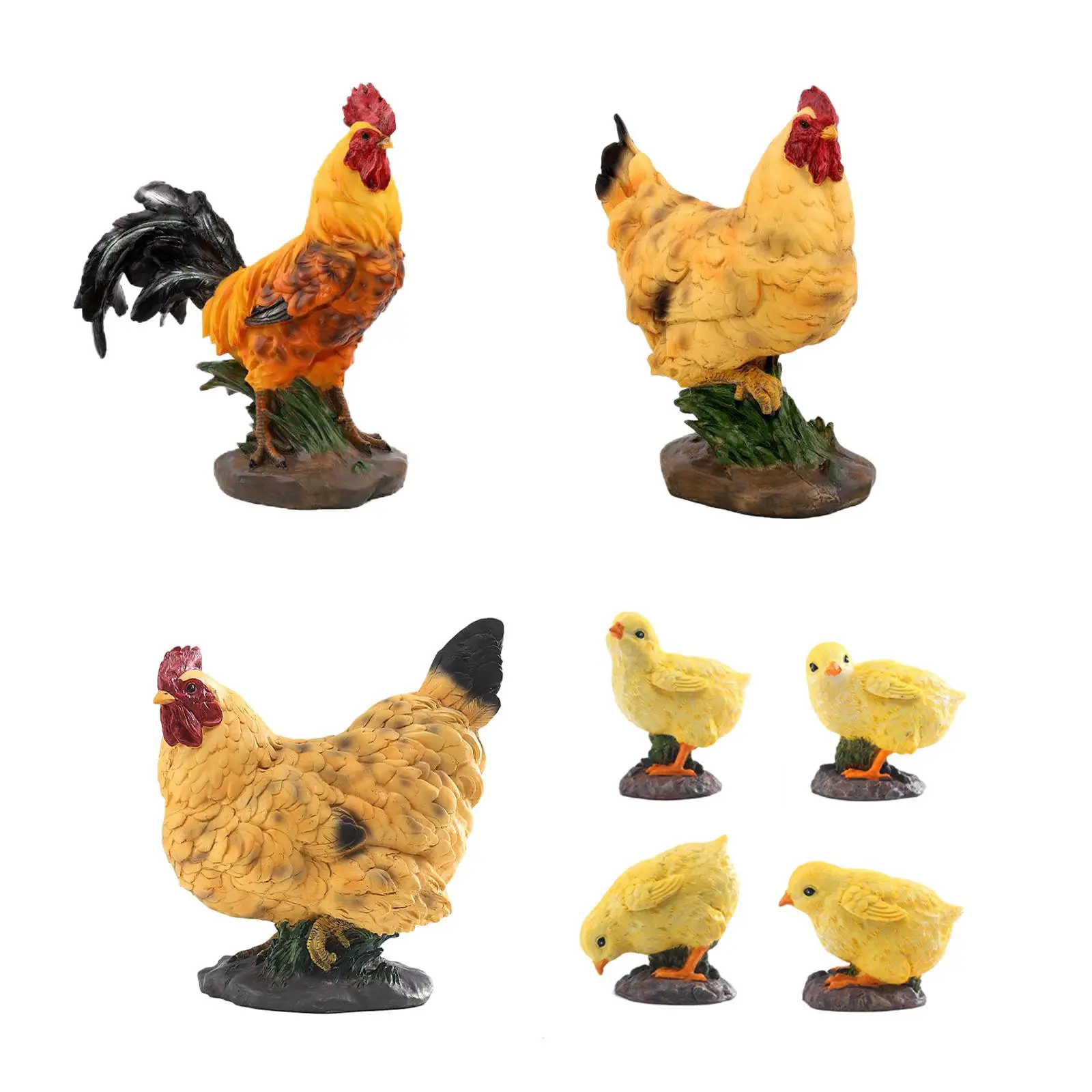 Simulation Garden Statue, Chick Sculpture Cute Animal Figurines Crafts for Landscape Yard Fairy Garden Desktop Decorative