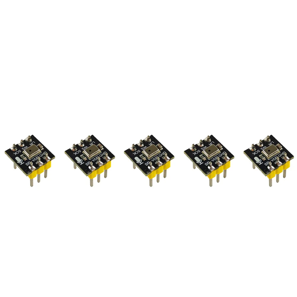 5-Pack Omnidirectional Microphone Module Designed for INMP441 24-Bit I2S Interface and Real-Time Audio Processing