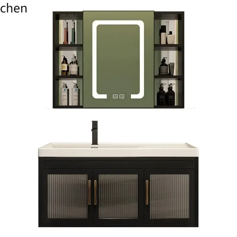 Ys-12 Large Apartment Bathroom Cabinet Combination Bathroom Wall-mounted Washbasin Ceramic Integrated Washbasin