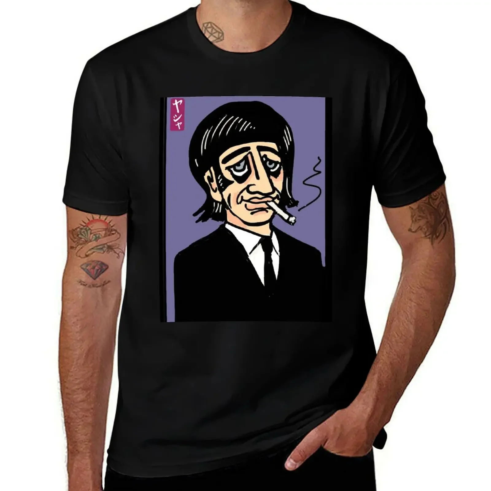 

Cartoon of Ringo Starr T-Shirt Personalized t-shirt sublime kawaii clothes boys animal print Men's t-shirts