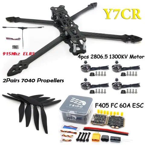 MARK4 7inch 295mm Frame Kit 2806.5 1300KV Brushless Motor F405 FC 60A ESC 7040 Propeller 2.5W VTX Camera for 7inch FPV RC Drone