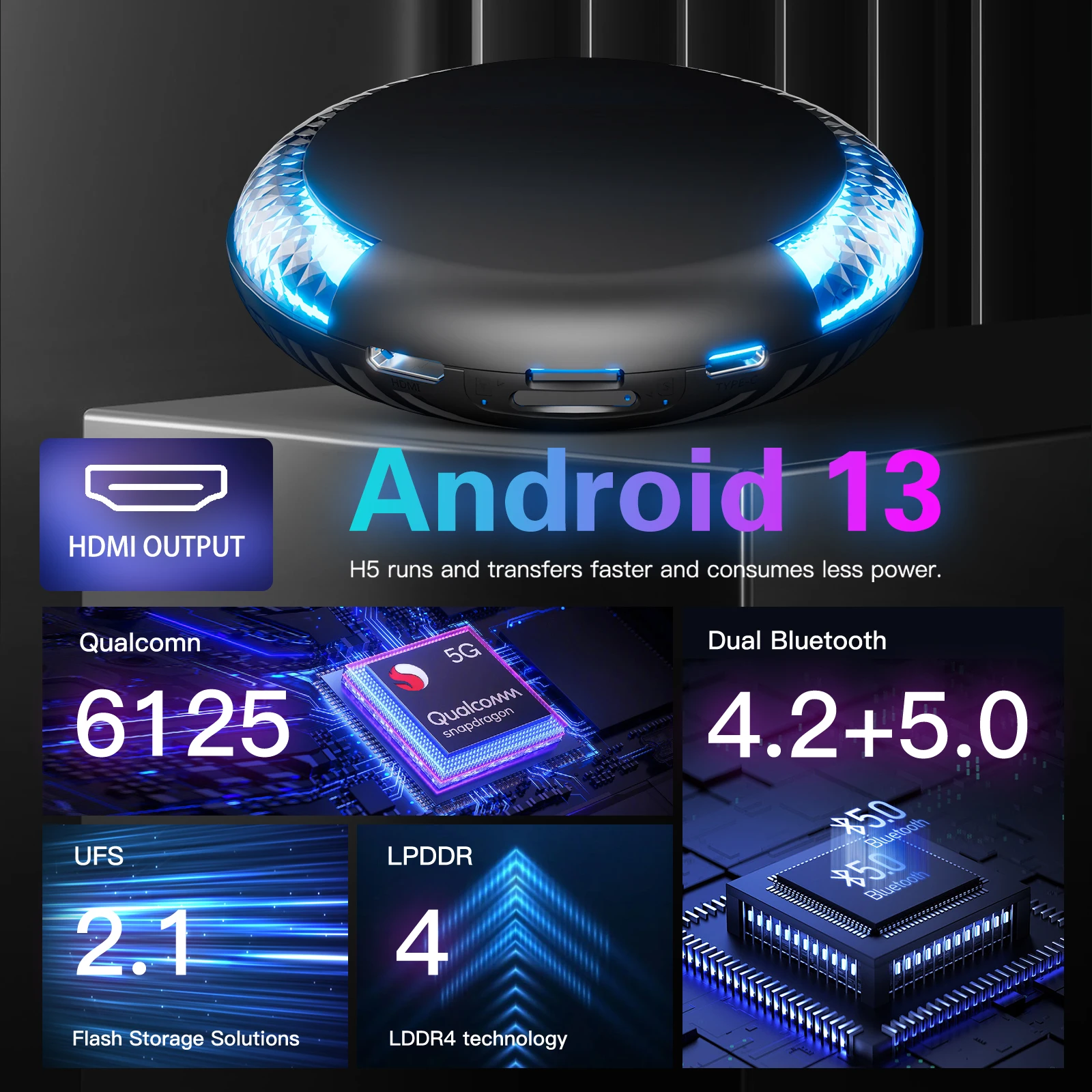 2025 New Carplay TV Box Android 13 Carplay Ai Box Car Multimedia Player with HDMI Port 4G+64G for Chery Volvo Hyundai Volkswagen