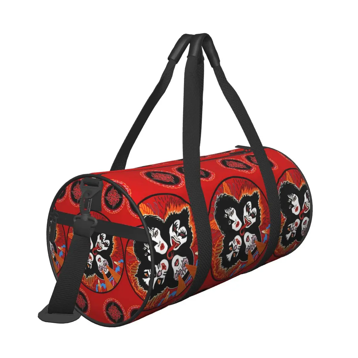 Kiss Band Travel Bag Fashion Rock And Roll Training Gym Bag Couple Design Large Colorful Sports Fitness BagsWaterproof Handbags