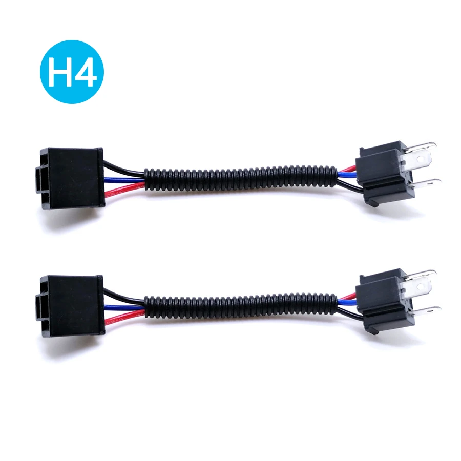 2x H4 H7 H11 9005/9006 Wiring Harness Conector Adapter Male Female Bulb Socket Extension Cable Car Headlight Fog Light Wire Kit