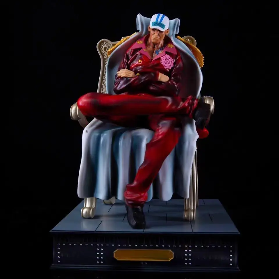 

29cm ONE PIECE Anime Figure Sakazuki Borsalino Kuzan Peripheral PVC Model Scene Statue Desktop Ornaments Birthday Gifts Toys