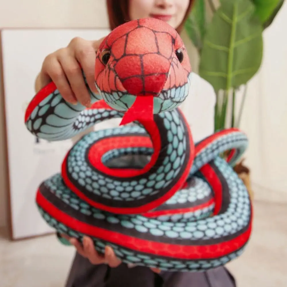 Creative Soft Simulation Snakes Plush Toy Scary Green/Red Snake Plushie Doll Brown Long Stuffed Wild Animal Children